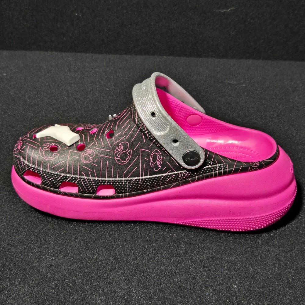 Crocs Barbie Crush Clog Womens 8, Mens 6 Black‎ Pink Platform Sandals Limited Ed - Picture 7 of 13